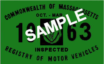 (image for) 1963 Massachusetts FALL INSPECTION Sticker